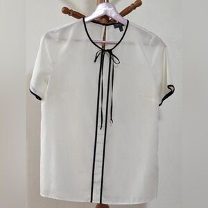 The Limited Cream Blouse with Black Accents